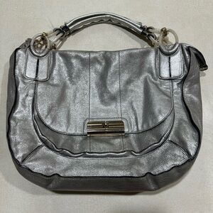 Vintage Coach Handbag/Crossbody Silver Kristen Sage Limited Edition Platinum XL